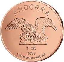 500 x 1 Unze Kupfer Andorra Eagle 2014