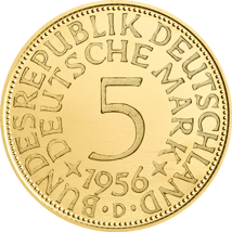 Deutschland 5 DM Silberadler (Auflage: 250 | Heiermann | vergoldet)