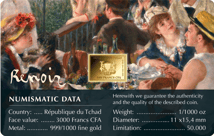 Gold Pierre-Auguste Renoir Das Frühstück der Ruderer Münze