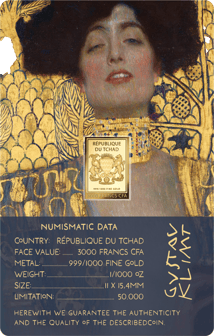 Gold Gustav Klimt Judith Münze