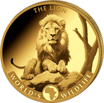 Gold Kongo World's Wildlife Löwe Set Löwe 2025 (Auflage: 300 | Polierte Platte)