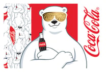 Gold Coca Cola Eisbär mit Sonnenbrille Münze (Auflage: 50.000)
