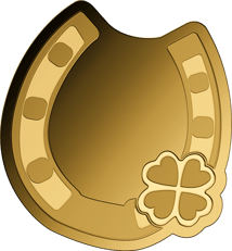 Gold Glücksbringer Hufeisen Münze