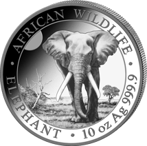 Silber Somalia Elefant First Struck Set 2025 (Auflage: 300 Stück)