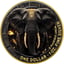 1 Unze Silber African Animals Black and Gold Elefant 2025 (Auflage: 100 | teilvergoldet)